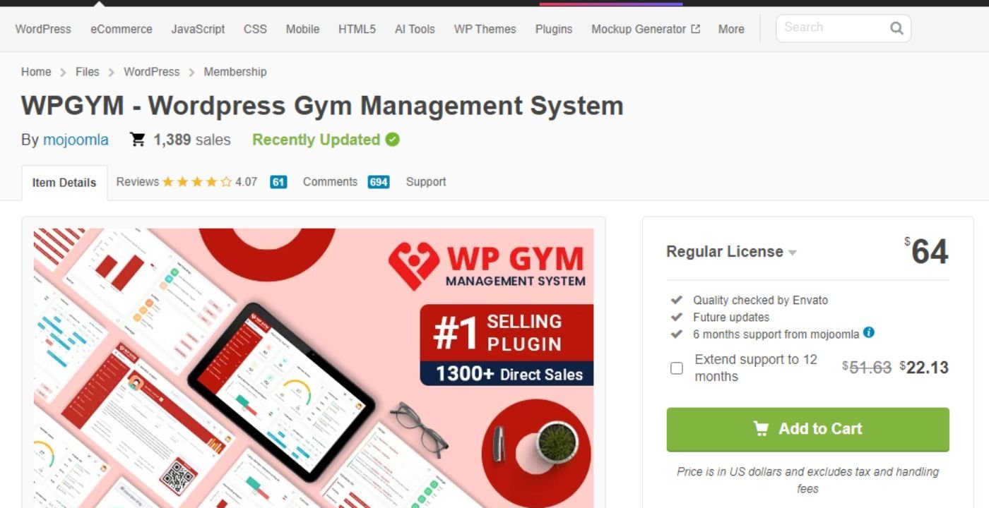 wordpress gym management system wpgym