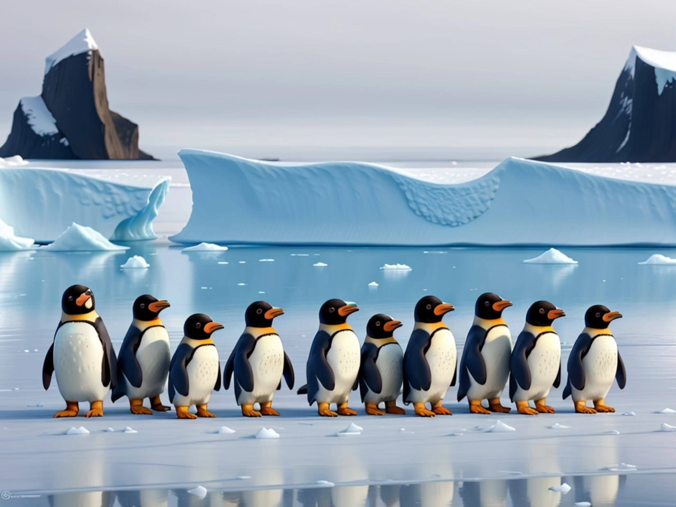 group-penguins-waddling-across-ice-antarctica